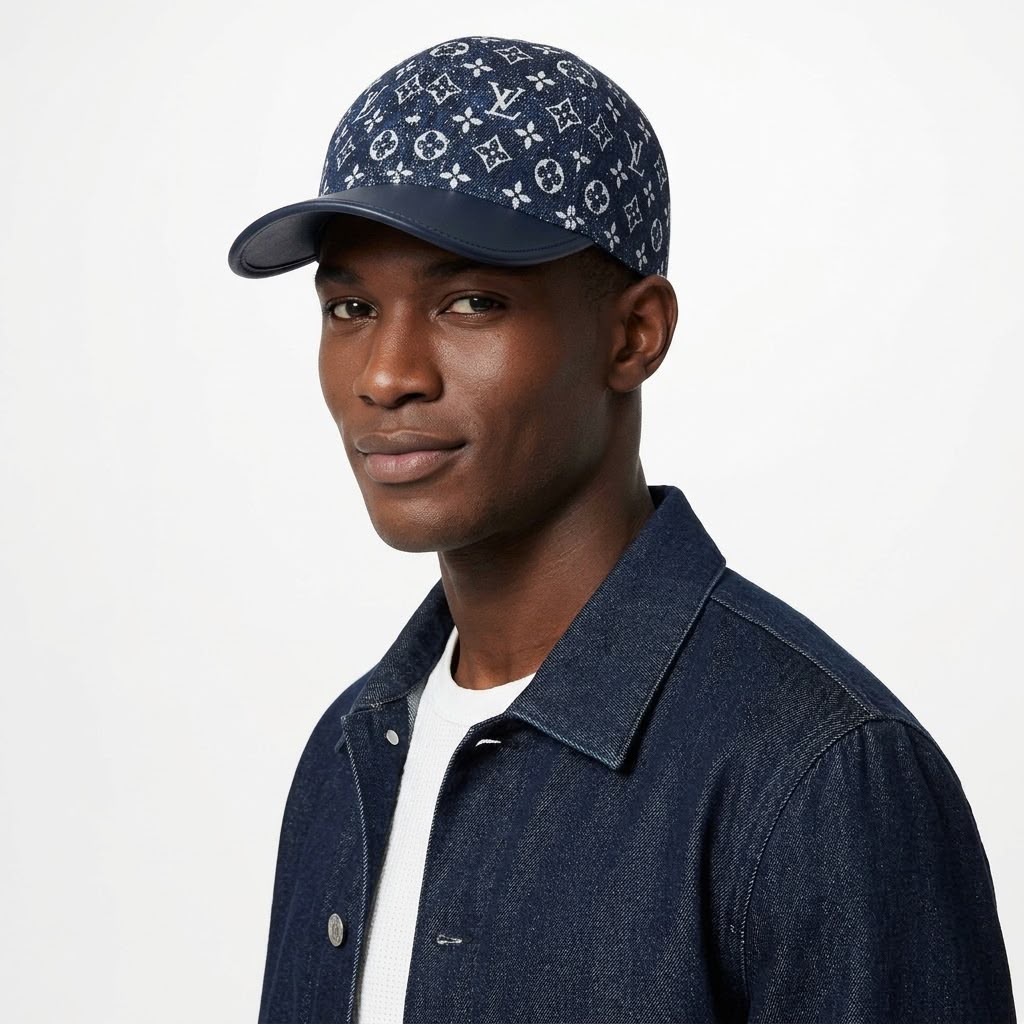 Casquette Monogramme Denim Premium — Style Urbain Chic