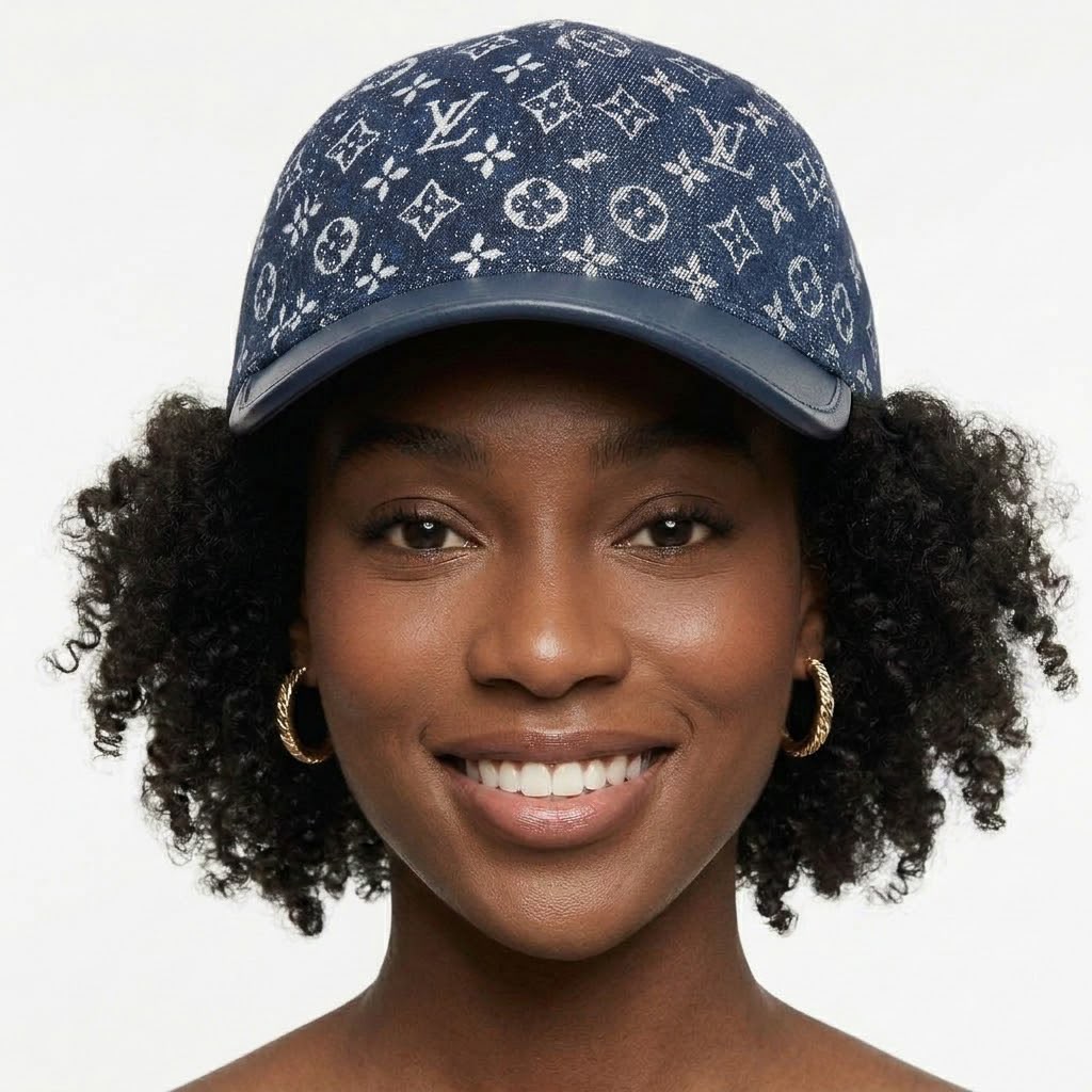 Casquette Monogramme Denim Premium — Style Urbain Chic